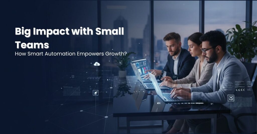 Small business team using digital automation tools to improve productivity and growth.