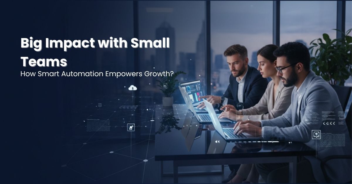 Small business team using digital automation tools to improve productivity and growth.