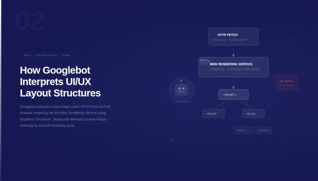 Search Engines & Design Patterns: How Layout and UX Signals Drive Googlebot Crawl Efficiency 2 How Googlebot Interprets UI/UX Layout Structures
