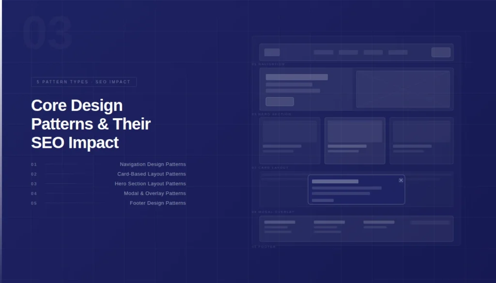 Search Engines & Design Patterns: How Layout and UX Signals Drive Googlebot Crawl Efficiency 3 Core Design Patterns and Their SEO Impact
