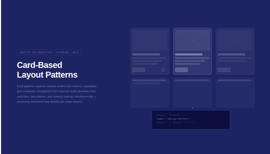 Search Engines & Design Patterns: How Layout and UX Signals Drive Googlebot Crawl Efficiency 5 2. Card-Based Layout Patterns