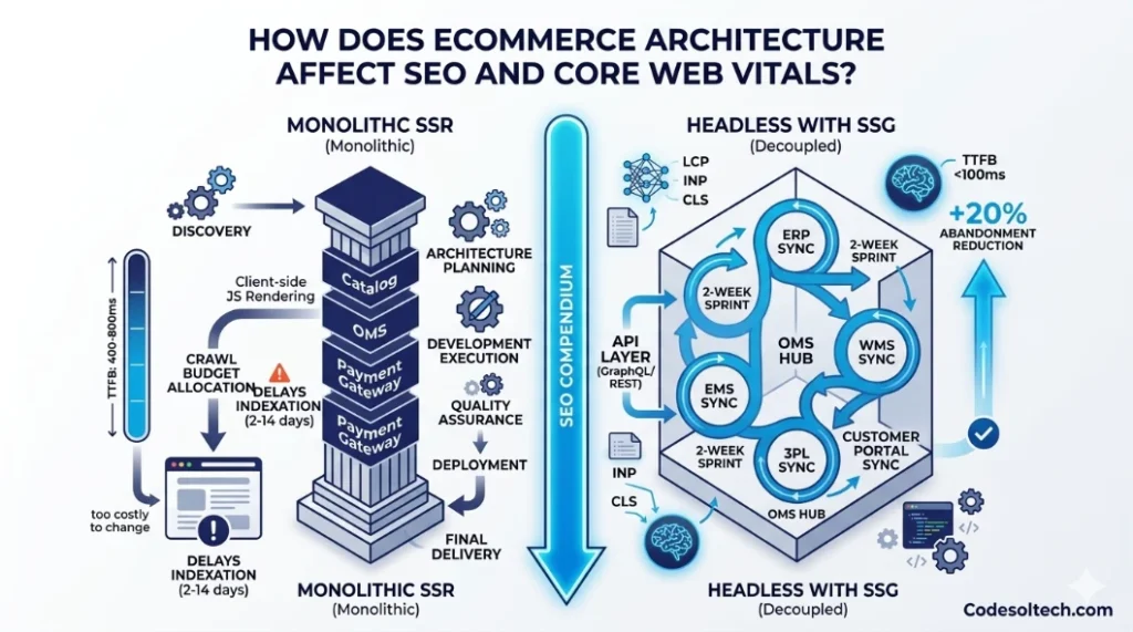 E-commerce Development Architecture: How Catalog, Checkout, OMS, and Payment Systems Work Together 8 How Does E-commerce Architecture Affect SEO and Core Web Vitals