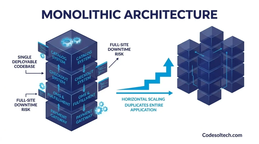 E-commerce Development Architecture: How Catalog, Checkout, OMS, and Payment Systems Work Together 4 Mono ecommerce architecture design