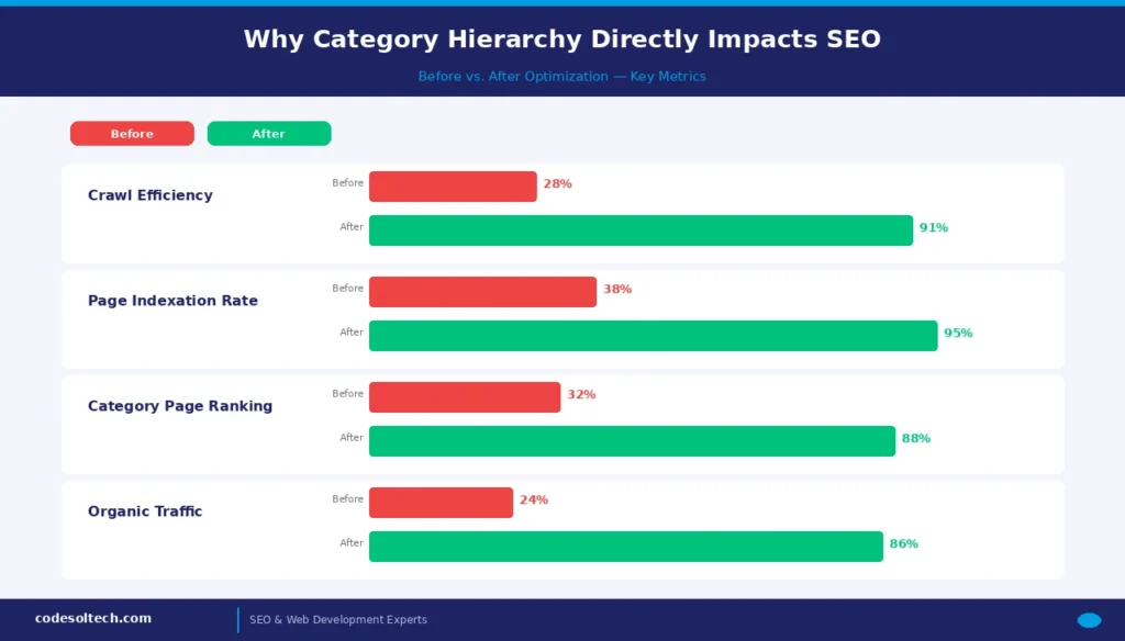 Category Hierarchy Optimization: Guide to Taxonomy, Navigation & Filters 2 Why Category Hierarchy Directly Impacts SEO Rankings