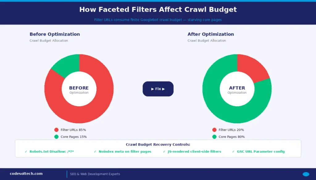 Category Hierarchy Optimization: Guide to Taxonomy, Navigation & Filters 6 How Do Faceted Filters Affect Crawl Budget?