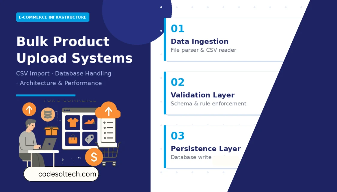 Bulk Product Upload Systems for E-Commerce: CSV Import, Database Handling, and Architecture