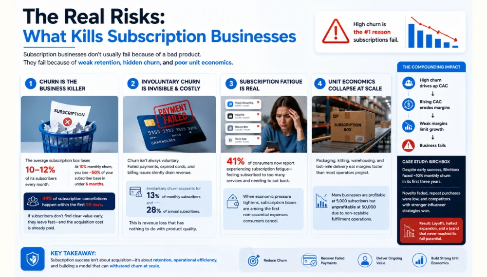 Subscription-Based Ecommerce Models: The Complete Guide 3 The Real Risks: What Kills Subscription Businesses