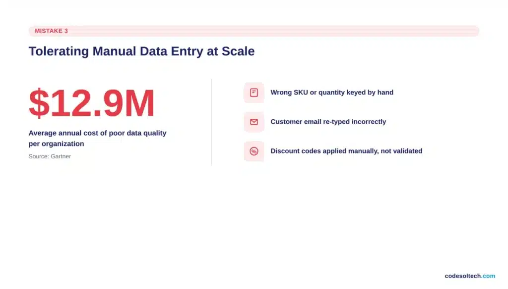 3. Tolerating manual data entry at scale
