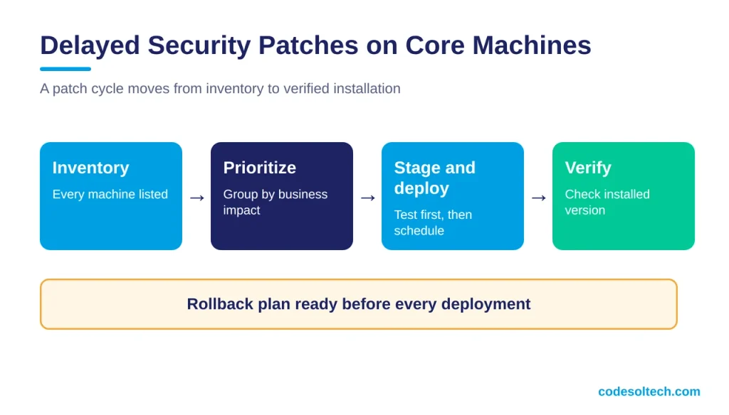 2. Delayed Security Patches on Core Machines
