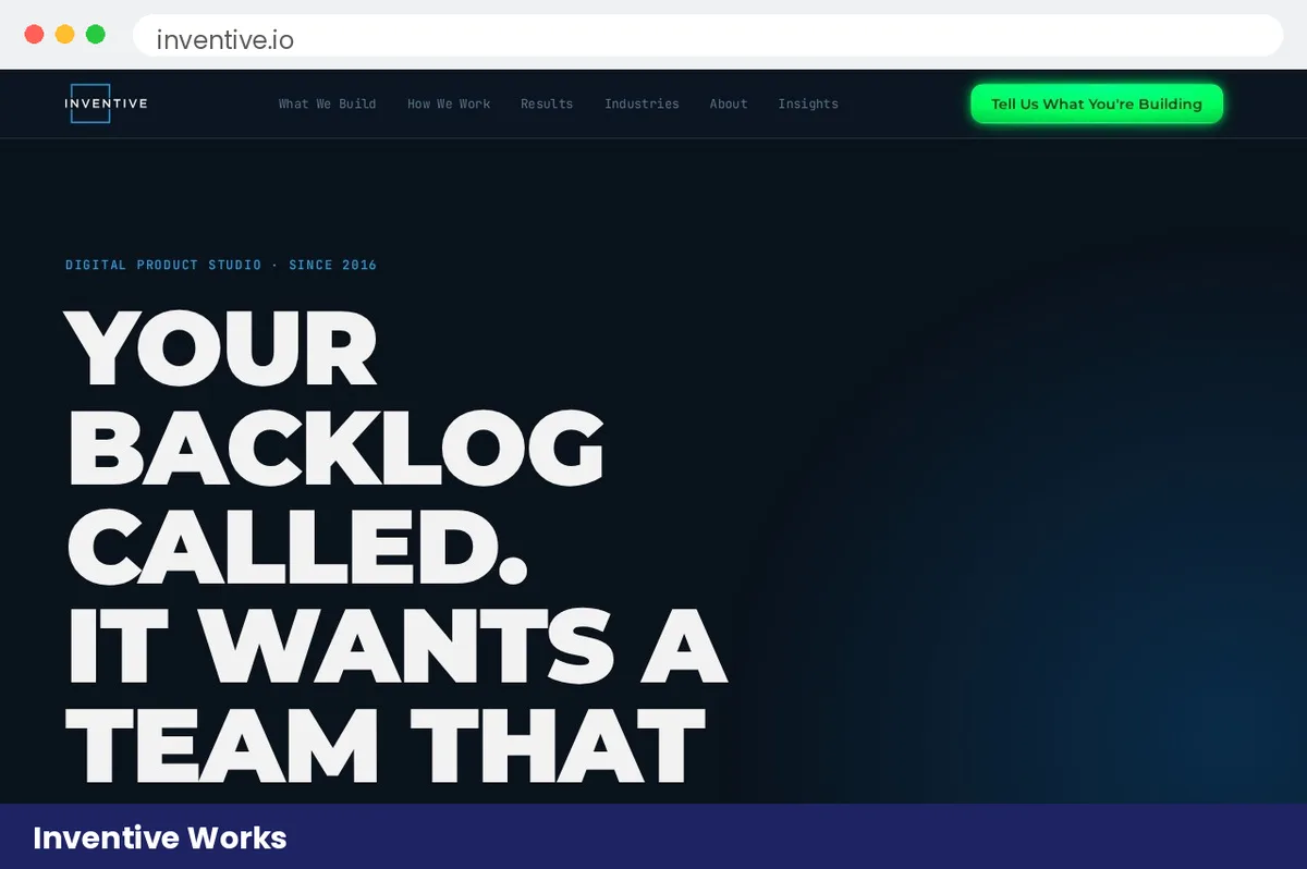 Inventive Works homepage hero screenshot, Manor Texas AI automation agency