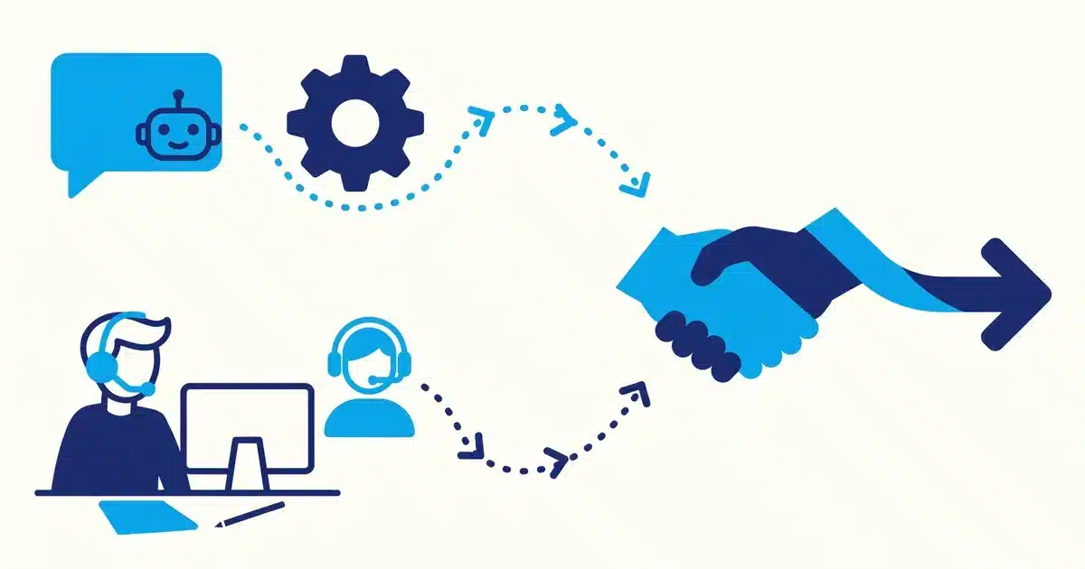 WhatsApp human handoff illustration